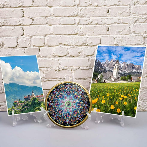 2 Pack Acrylic Easel Stand 9.8 Inch Clear Plastic Easels Plate Holders Extra Large Easels Display Stand for Photos Picture at Weddings, Birthdays,...