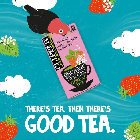 Clipper Tea Strawberry & Elderflower Herbal Tea – Caffeine Free, USDA Organic, Great Hot or Iced – Refreshingly Fruity, Natural, Fair & Delicious ...