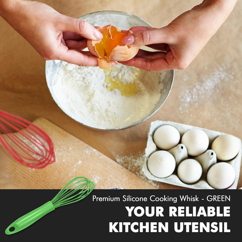 Chef Craft Premium Silicone Wire Cooking Whisk, 10.5 inch, Green...