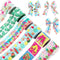 Tigeen 6 Rolls 30 Yards Summer Ribbon Flamingo Wired Ribbon Hawaii Tropical Beach Flip Flops Burlap Ribbons for Summer Wreath Bows Crafts Making, ...