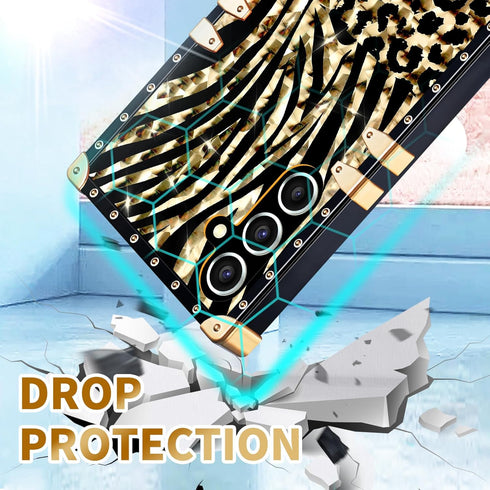 Shorogyt for Samsung A54 5G Case - Leopard - for Women Girls Teens Designer Square Fashion Cute Cases with Ring Stand Holder and Lanyard Stylish A...