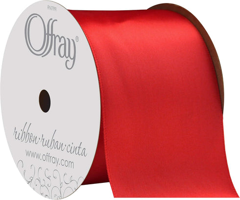 Berwick Offray 360125 Single Face Satin Ribbon, Red, 2 1/4 in x 9 ft...