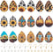 Beadthoven 18 Pairs DIY Sunflower Printed Wood Dangle Earring Making Kit VIntage Rustic Summer Flower Wood Pendants Teardrop Charms Hanging Orname...