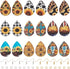 Beadthoven 18 Pairs DIY Sunflower Printed Wood Dangle Earring Making Kit VIntage Rustic Summer Flower Wood Pendants Teardrop Charms Hanging Orname...