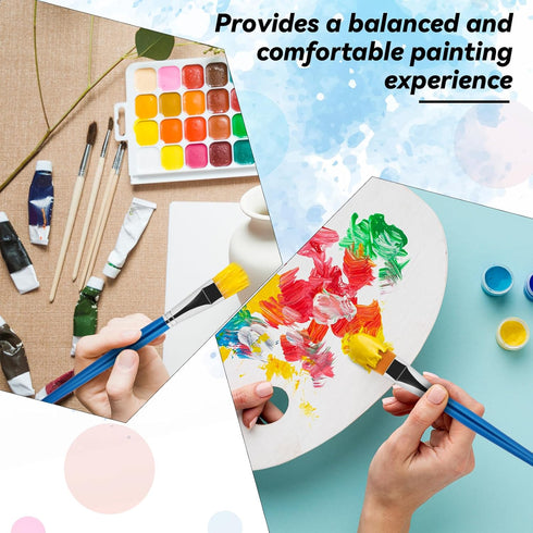 6Pcs Paint Brushes 1 inch,Flat Paint Brushes for Acrylic Painting Watercolor Quality Synthetic Artist Paint Synthetic Paint Brushes with Wooden Ha...