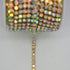 10 Yard Crystal AB Rhinestone Close Chain Clear Trim Sewing Craft (Gold, 4.3mm)...
