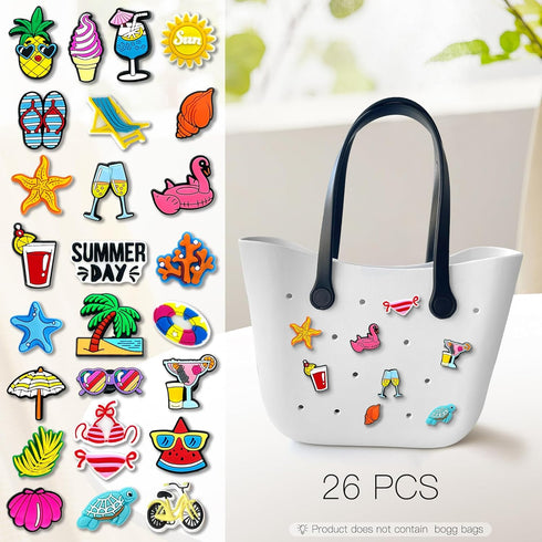 Charms for Bogg Bag Bag Beach Tote Bag Rubber Beach Bag, Decoration Charms for Girls Women Bag Accessories...