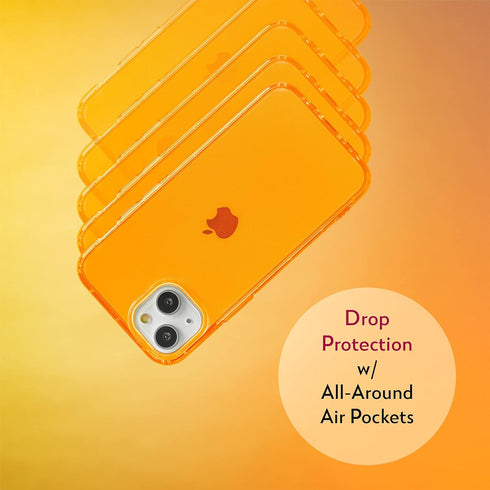 SteepLab Neon Highlighter Case for iPhone, The Grippy Jelly Case w/Protective Air Pockets (Intense Bright Orange, iPhone 13)...