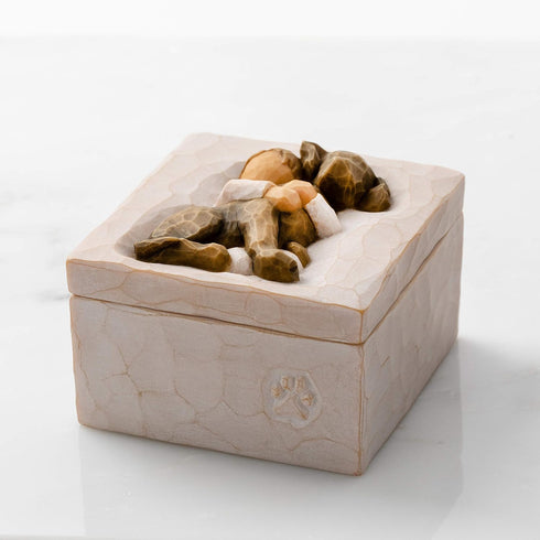 Willow Tree Hug (dark dog), sculpted hand-painted Keepsake Box...