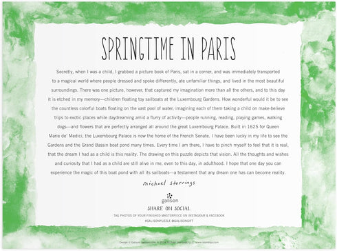 Galison Springtime in Paris – 1000 Piece Michael Storrings Puzzle Featuring The Ornamental Grand Bassin Pond in The Spring...