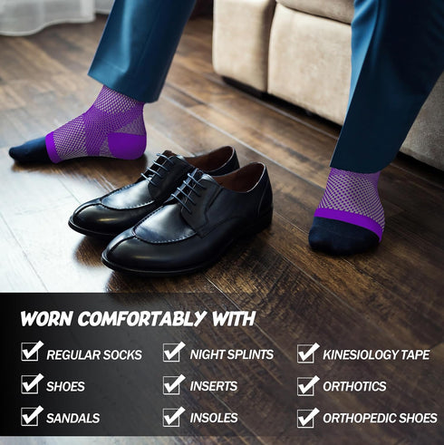 Compression Socks for Women & Men Open Toe (2 Pairs) - Best Ankle Compression Sleeve for Swelling, Achilles Tendonitis, Heel Pain & Plantar Fascii...