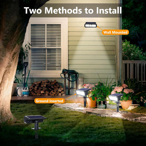 Toodour Solar Spot Lights Outdoor, 2 Pack Solar Lights Outdoor with 2 Modes, Waterproof Solar Powered Flood Lights Landscape Lighting for Yard Gar...