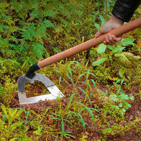 Handheld Hollow Hoe Thickened Manganese Steel Agricultural Weeding Hoe Planting Vegetable Gardening Loosening Soil Weeding Tools (M (23X14X13CM))...