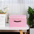 ANMINY Storage Bin with Lid Storage Boxes with PU Leather Handles PP Plastic Board Decorative Foldable Lidded Cotton Linen Fabric Home Cubes Baske...