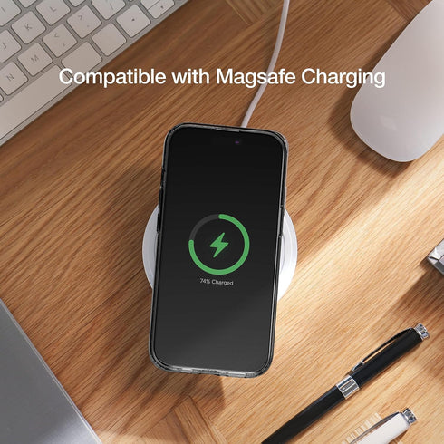 ENCASED Clear Case for iPhone 15 with Removable Magnetic Grip - Flat Collapsible Phone Holder (Compatible with MagSafe)...