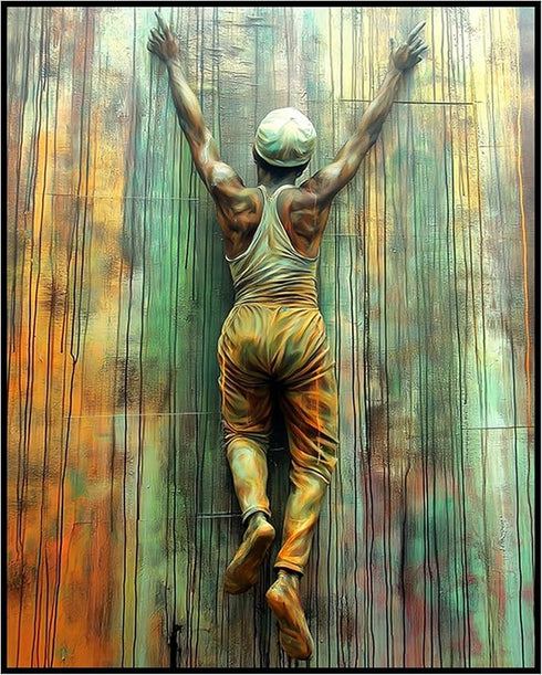 Posterizer-color paint splashes-dancer on mural street graffiti -2-Retro Art-Abstract & Modern Art-Gift for Street Art, Mural Fans- unframed wall ...