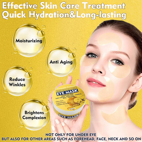 Under Eye Mask, 24 Gold Hydrating Eye Patches, Amino Acid & Collagen Eye Masks For Dark Circles And Puffiness, Women And Man Eye Bags Treatment Fo...