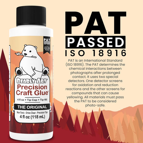 Bearly Art Precision Craft Glue - The Original - 4fl oz - Tip Kit Included - Dries Clear - Metal Tip - Wrinkle Resistant - Flexible and Crack Resi...