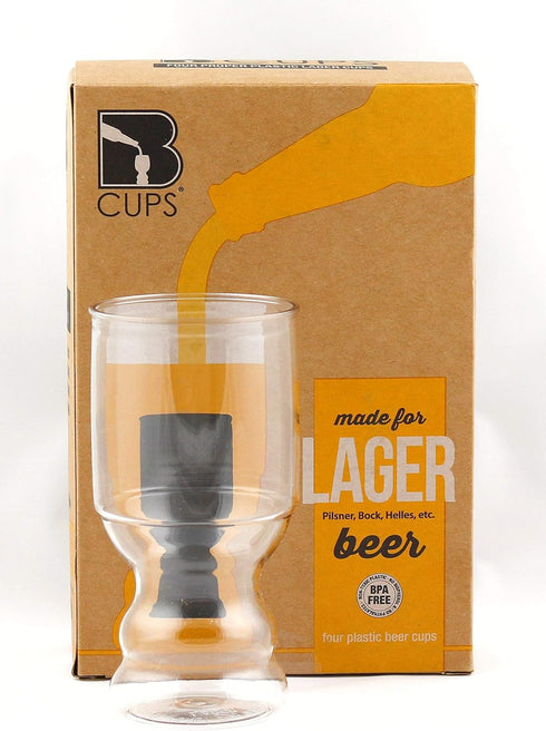 BCups Lager Outdoor Plastic Craft Beer Cups, BPA & BPS-free (4-Pack)...