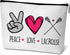 Peace Love Lacrosse Makeup Bags, Lacrosse Gifts for Boys Kids Friends, Hockey Accessory Bag Lacrosse Accessories -B40...