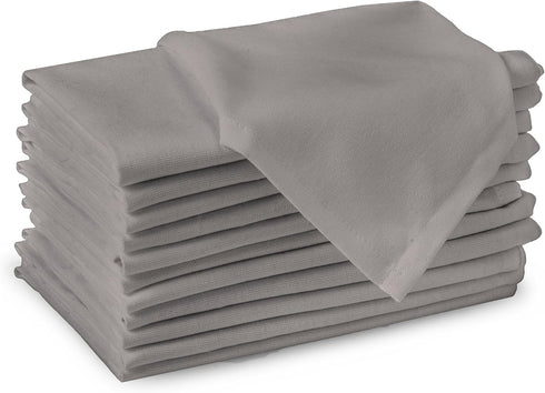 Encasa Cotton Cloth Napkins | Set of 12 | Size 17"x17" | Grey Solid Color | Machine Washable...
