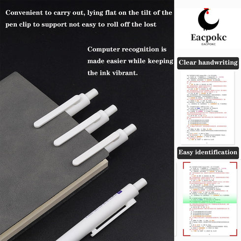 Premium Gel Roller Ball Pens, Fine Nib 0.5mm Pearl White Pen, 6PCS Black Gel Ink Smooth Writing Pen for School Office Household Goods Ideal Girls ...