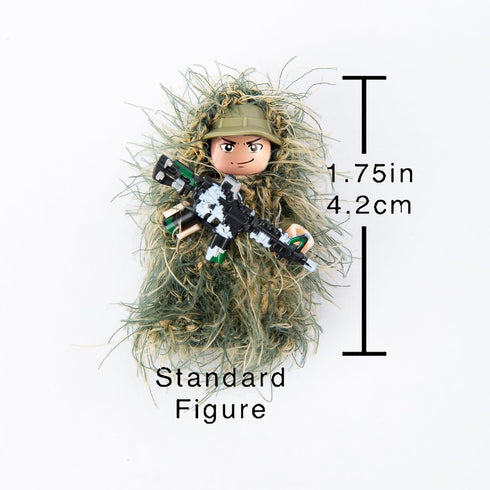 Military Camouflage Soldiers Figures, Action Minifigures in Jungle Fatigues, Special Forces Soldier Figures in Ghillie Suit with Weapons and Acces...