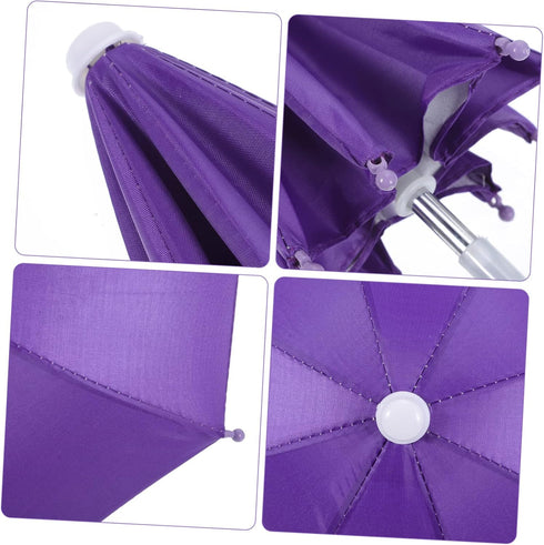 4pcs Cycling Phone Umbrella Plants Outdoor Mini Plants Small Outdoor Umbrella Tiny Umbrella Decorations Plant Shade Umbrella Phone Umbrella for Su...