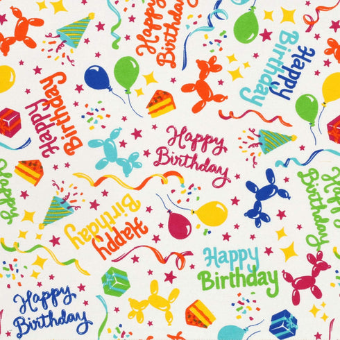 Cackleberry Home Happy Birthday Balloon Dogs Cotton Kitchen Towels 18 x 28 Inches, Set of 3...