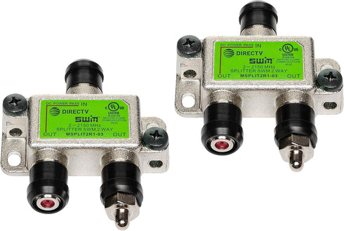 Directv SWM Approved 2-Way Wide Band Splitter (2-Pack)...