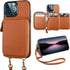 Bocasal RFID Blocking Wallet Case for iPhone 13 Pro Max, Adjustable Crossbody Zipper Purse with Kickstand and Detachable Wrist Strap, PU Leather F...
