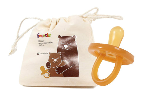 SWEETIE Rubber Pacifier Natural Rubber Natural Rubber Pacifier with Symmetrical Nipple 1 (12-18 Large)...
