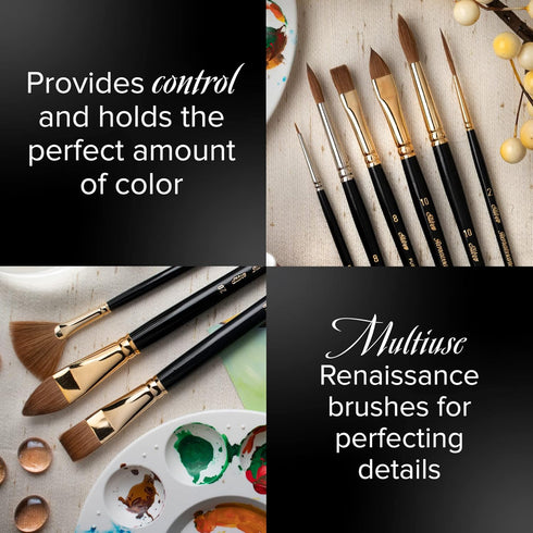 Silver Brush Limited 7110 Renaissance Cats Tongue Brush for Watercolor and Oil, Size 2, Long Handle...
