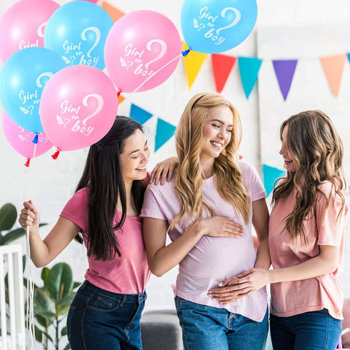 30 Pcs Gender Reveal Balloons Girl or Boy Latex Balloon 12 Inches Pink Blue Party Balloon for Gender Reveal Baby Shower Themed Decorations...
