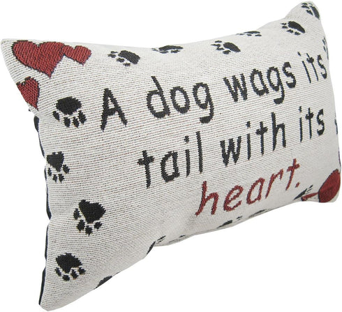 A Dog Wags Its Tail With Its Heart Throw Pillow - USA Made - 12-1/2 by 8-1/2-Inch...
