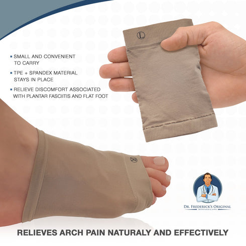 Dr. Frederick's Original Arch Support Sleeve Set - 2 Pieces - Soft Gel Sleeves for Flat Foot Pain - Arch Support - Plantar Fasciitis Pain Relief -...