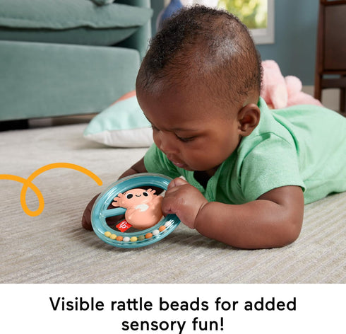 Fisher-Price Baby Sensory Toy Shake & Spin Axolotl for Fine Motor Activity for Newborns Ages 3+ Months...