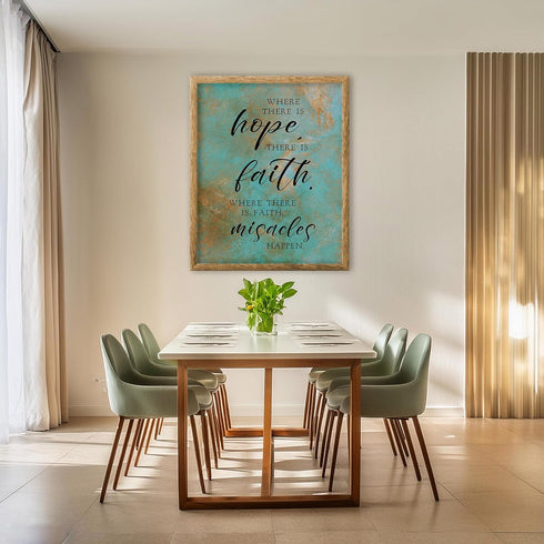 Posterizer 1 pcs-Where There Is Hope, Faith, Miracles Happen-Religious Posters-Quotes-Gifts for Christians-Decor for Church, Sunday School Classro...