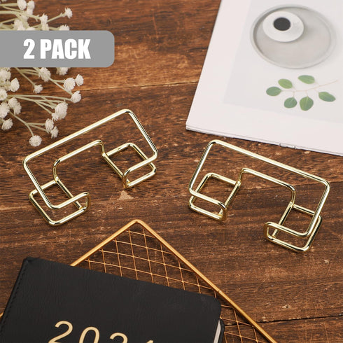 2pcs Business Card Holder, Metal Desktop Business Card Display Modern Name Cards Stand Organizer for Desk Home Business Office School (Gold)...