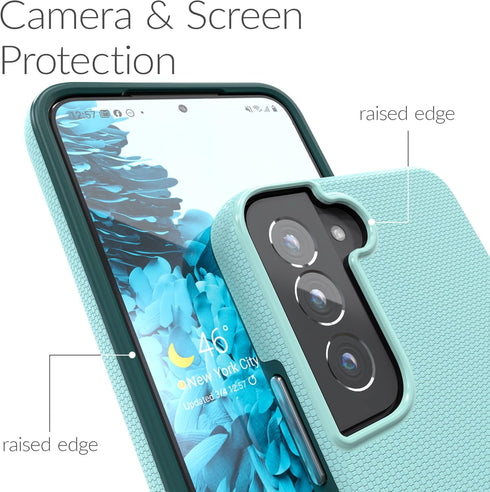 Crave Dual Guard for Samsung Galaxy S22 Case, Shockproof Protection Dual Layer Case for Samsung Galaxy S22 5G - Aqua...