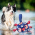 Dog Soccer Ball with Straps 4th of July Dog Toy Dog Interactive Ball Toy for Tug of War Independence Day Dog Tug Ball Toy with American Flag Patte...