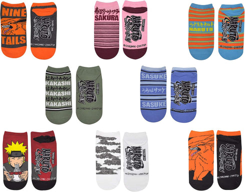 Everything Legwear Naruto Shippuden Socks Cosplay (8 Pair) - (1 Size) Naruto Merchandise Low Cut Socks Women & Men's...