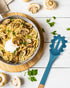 Silicone Pasta Fork, Kitchen Heat Resistant Noodle Spoon Server, BPA Free Spaghetti Strainer,12.8 inch (Khaki & Blue)...