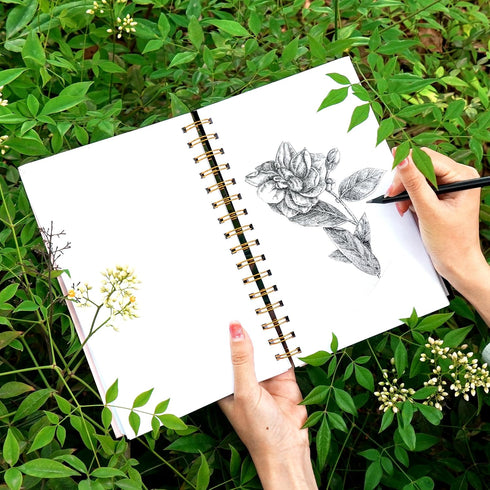Yoment 5.5" x 8.5" Sketchbook for Drawing Small Spiral Bound Sketch Pad for Kids Hardcover Sketch Book(68lb/100gsm) Artist Drawing Blank Paper Not...