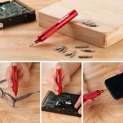 WORKPRO 24-in-1 Precision Screwdriver Sets, Pen Style Manual Screwdriver, 24 pcs Tough S2 Steel Small Screwdriver Bits, Ideal for Eyeglass, Watch,...