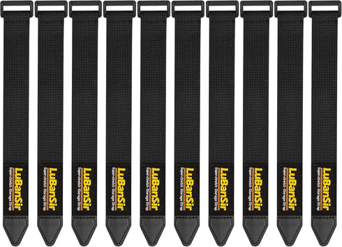 LuBanSir Cinch Straps, 1" x 9" (10 Pack) Elastic Hook and Loop Fastening Cable Strap for Extension Cord, Cable, Cord Wrap and Hose Organization an...