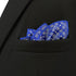 S&W SHLAX&WING Men's Pocket Square Floral Blue Azure with Light Yellow Color Edge...
