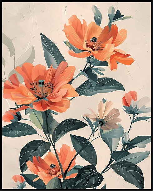 Posterizer 1 pcs-dainty natural wild orange flowers-Floral & Botanical Art-Abstract & Modern Art-Decor for Home & Office- UNFRAMED Wall Art...
