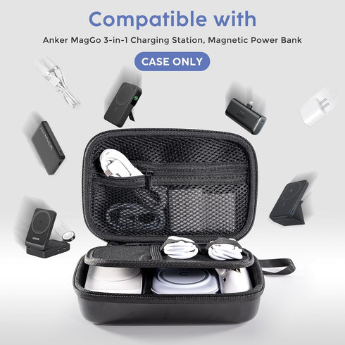 ProCase Hard Travel Case for Anker MagGo 3 in 1 Wireless Charging Station, MagGo Power Bank, MagSafe Wireless Charger Stand, Portable Magnetic Cha...