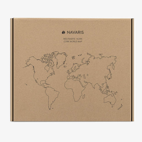 Navaris Cork Board World Map - Self-Adhesive Corkboard Continents for Wall to Pin, Plan and Document Travels - Includes 18 Cork Pieces and 10 Pins...